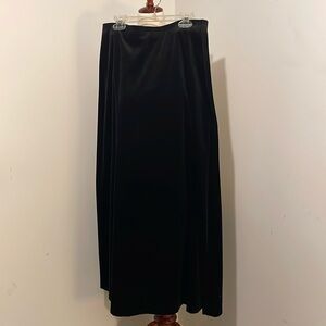 Black velvet maxi skirt